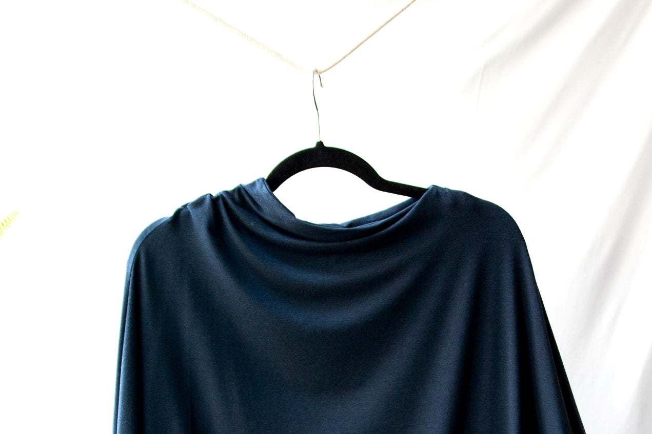 Bamboo Asymmetric Long-sleeved Drape Top