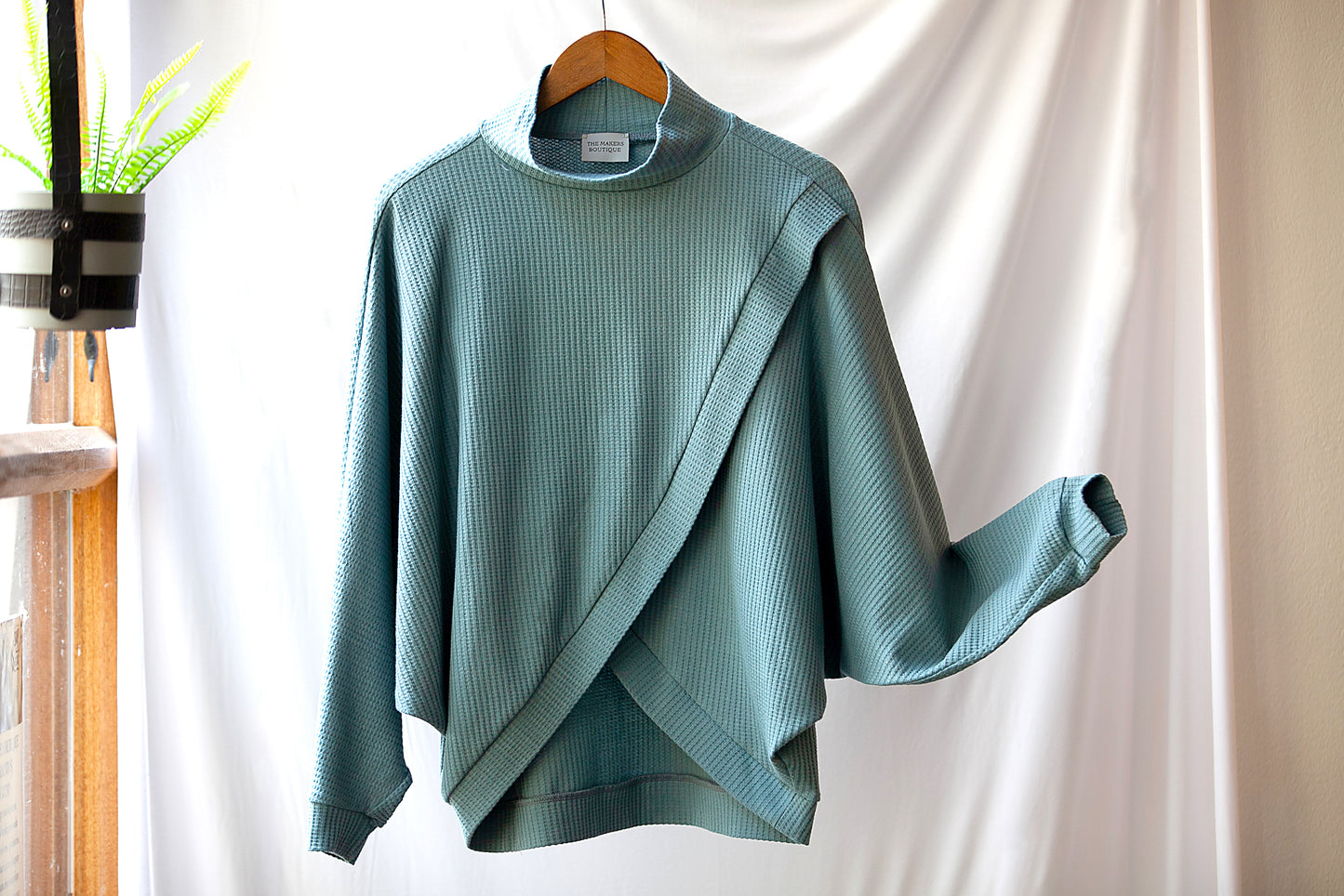 Cotton Waffle Drape-Cross