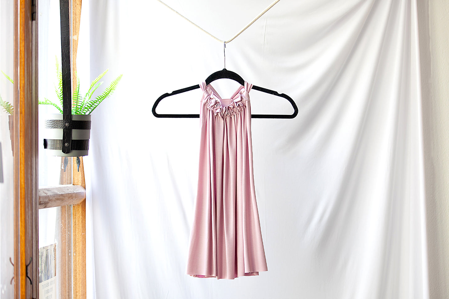 Elegant Halter Neck in Palest Pink