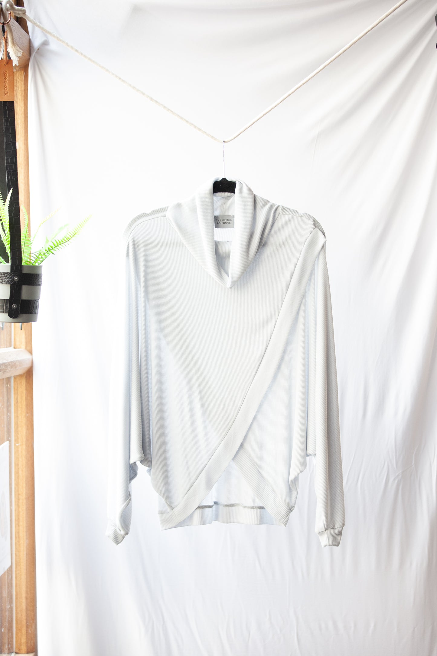 Silk Drape-Cross Top