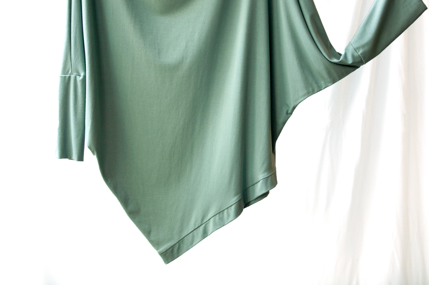 Bamboo Asymmetric Long-sleeved Drape Top