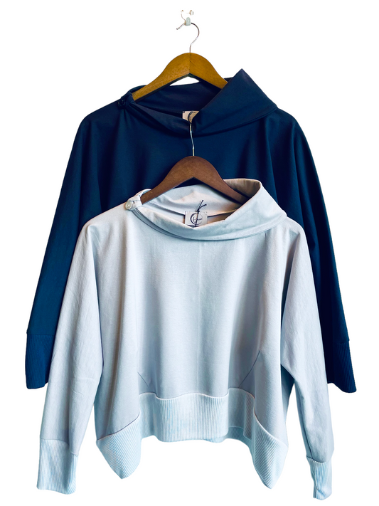 Cotton Batwing Top with Silk