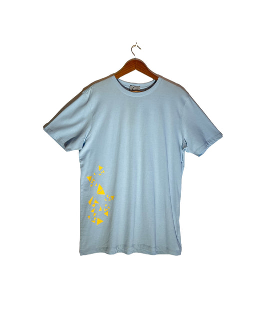 Geo Print Organic Cotton T-shirt- Baby Blue