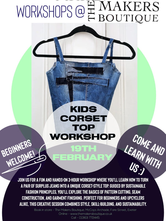 Denim Corset Top Workshop or 10-16yrs