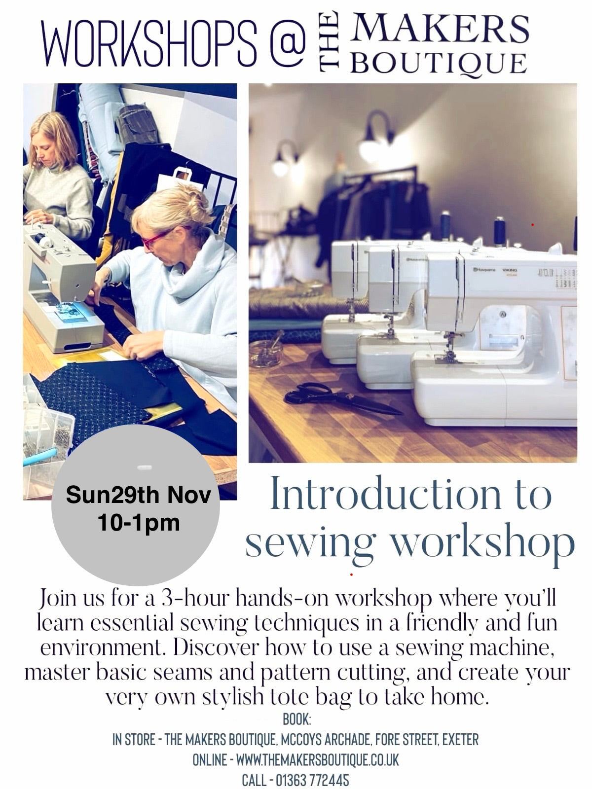 Introduction to Sewing for Adults- November