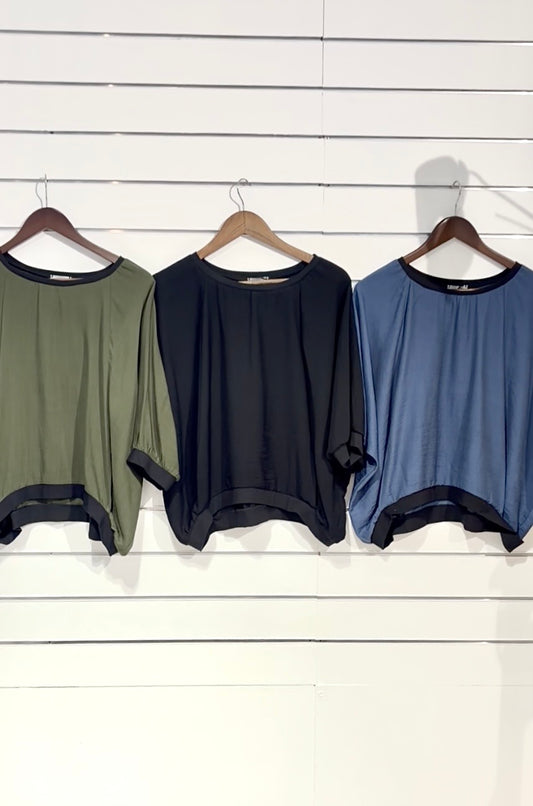 Short Sleeve Batwing Top